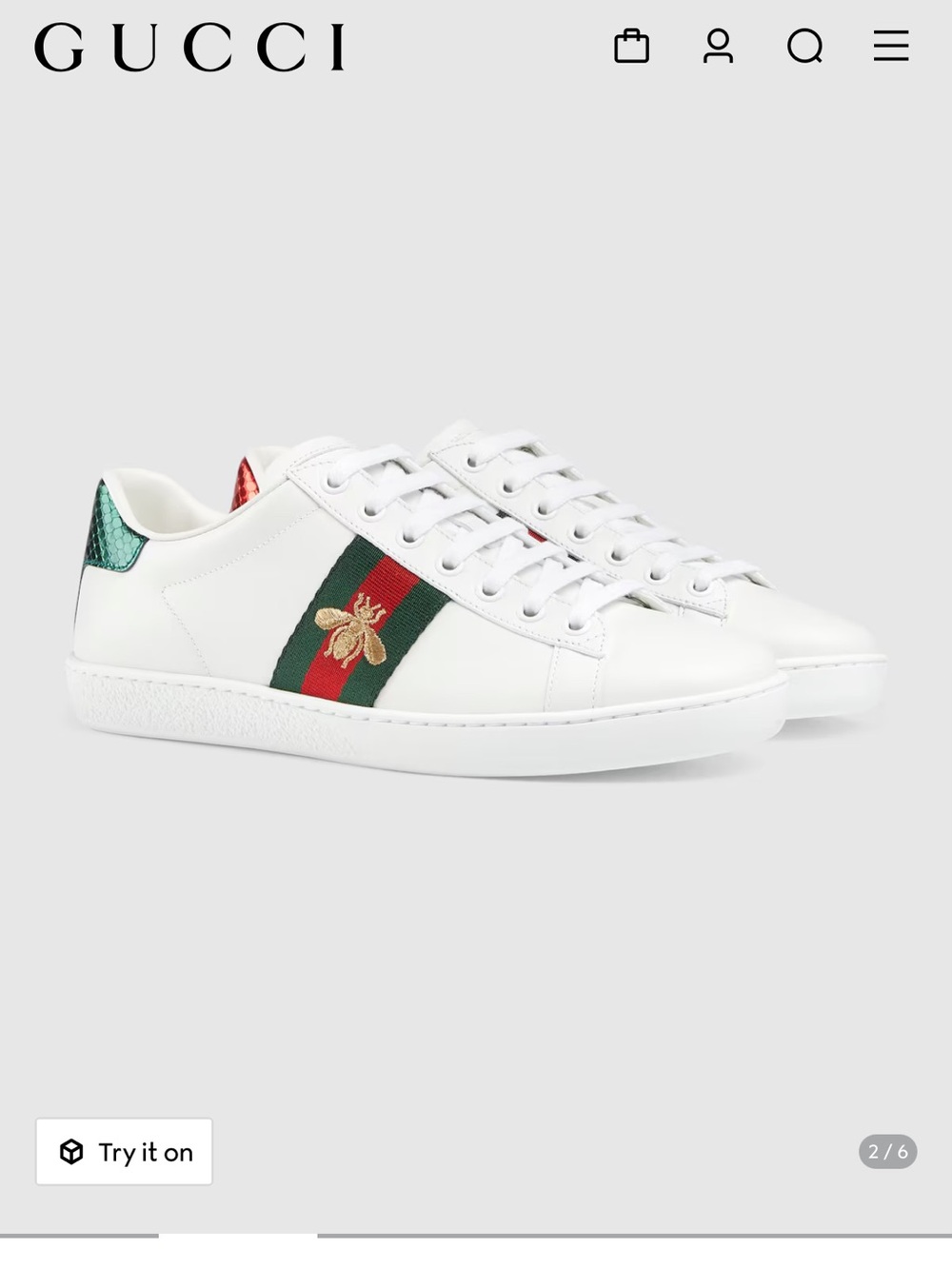 Gucci Ace Bee Embroidered Sneakers
